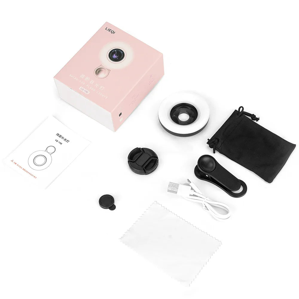 15X Macro Lens with LED Ring Light – Clip-On Smartphone Camera Accessory – tech-gadget
