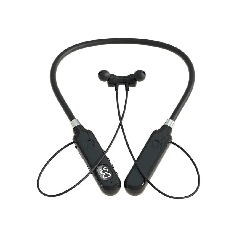 BT-12 Bluetooth 5.3 Neckband Earphones – 50h Battery & Mic