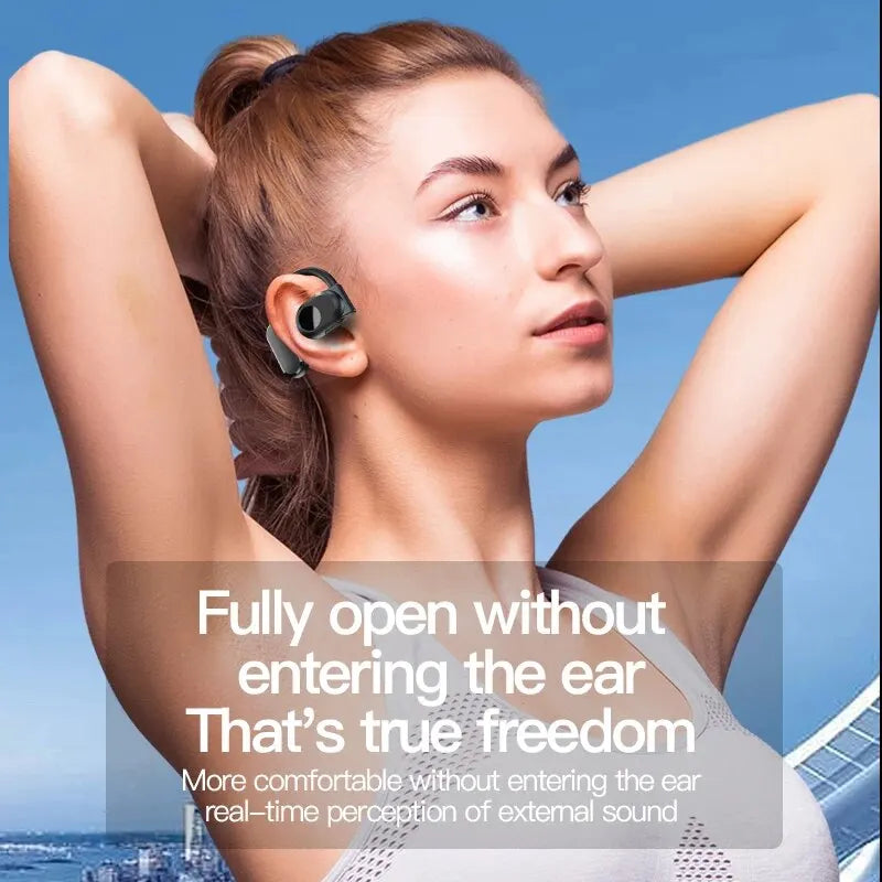 STTKGZD Air Conduction Bluetooth 5.3 Headset – Single-Ear Wireless for Driving & Office