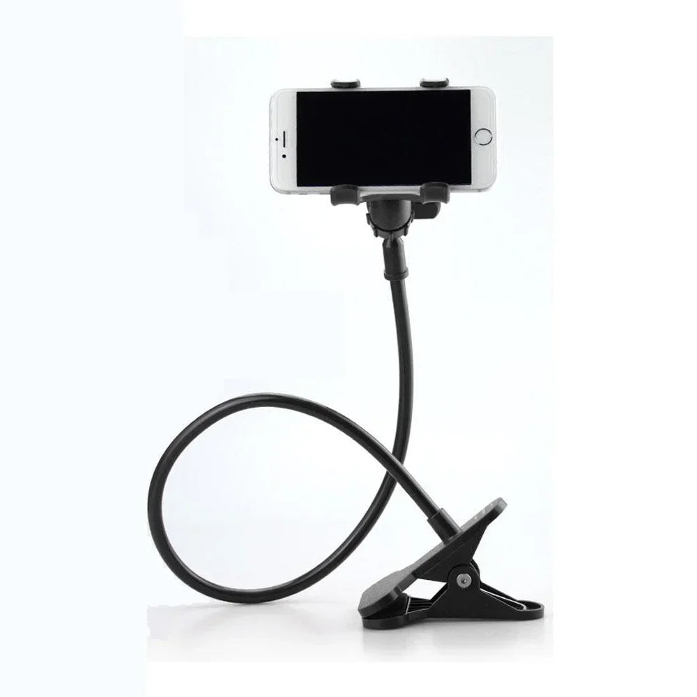 Flexible 28" Gooseneck Phone Holder – 360° Lazy Clip Stand for Bed & Desk