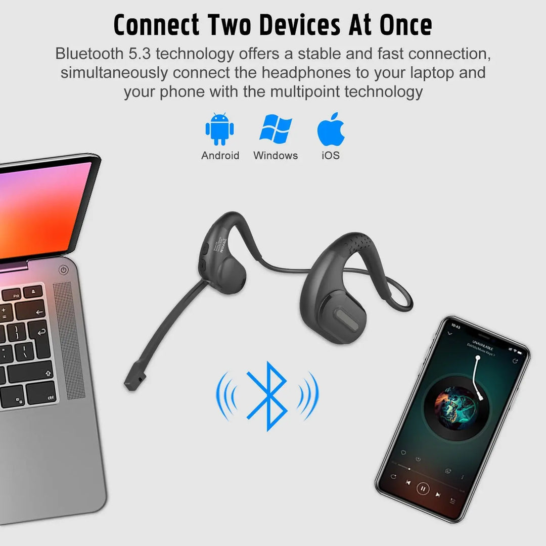 Arikasen Open Ear Bluetooth 5.3 Headphones with Mic – 10H Playtime