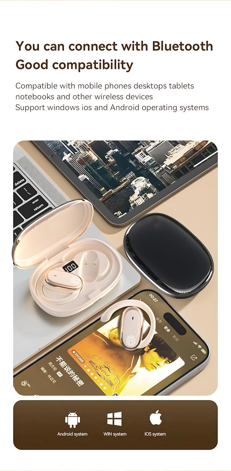 TWS Bluetooth 5.3 Earbuds – LED Display, ANC, Waterproof