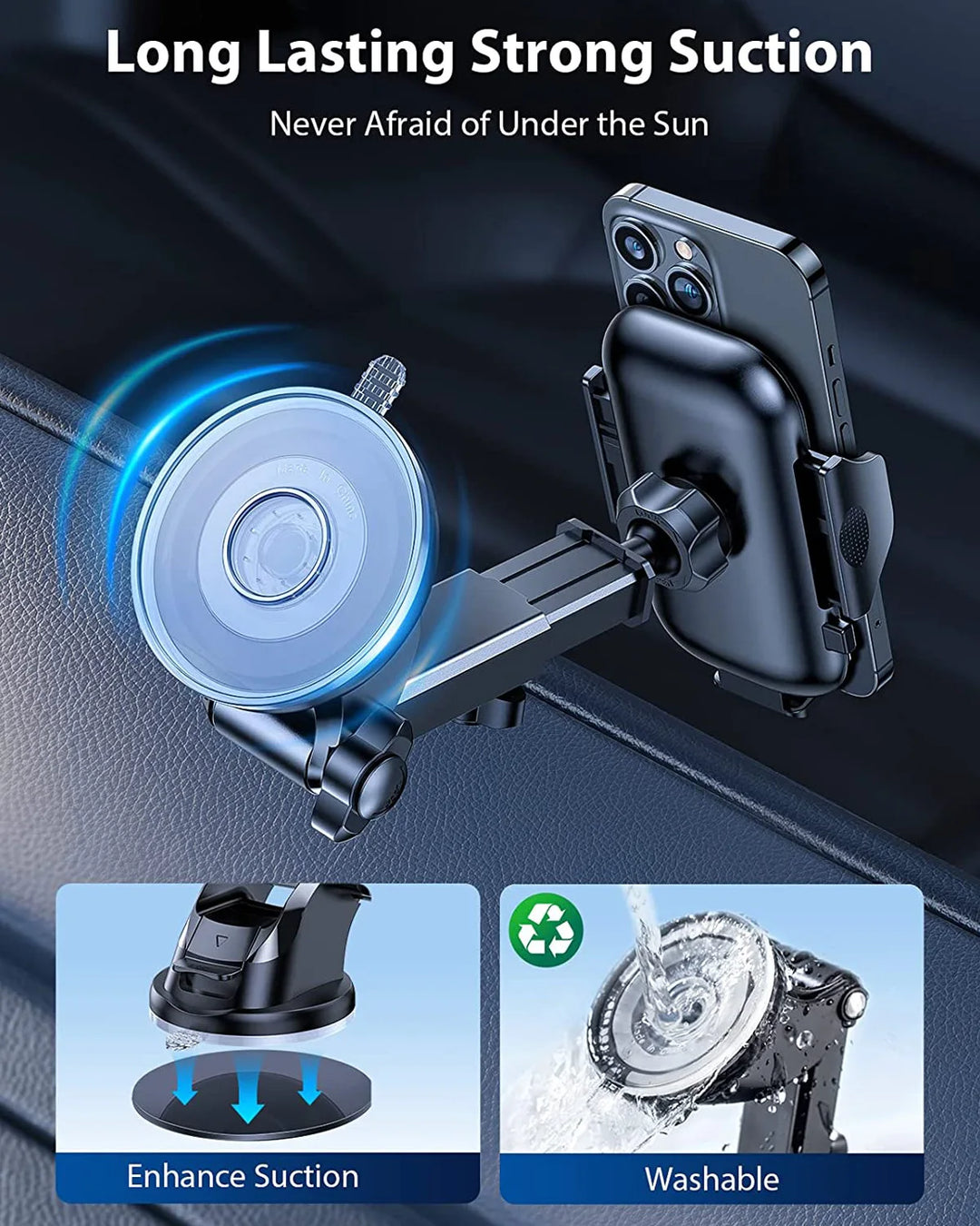 Car Phone Holder – Suction Cup Mount with 17mm Ball Head