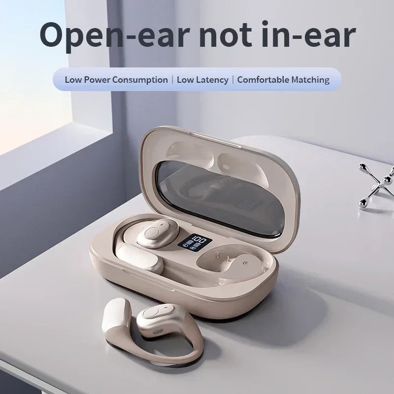 GUJIU Bluetooth 5.3 Ear Hook Headphones – Waterproof & Mic
