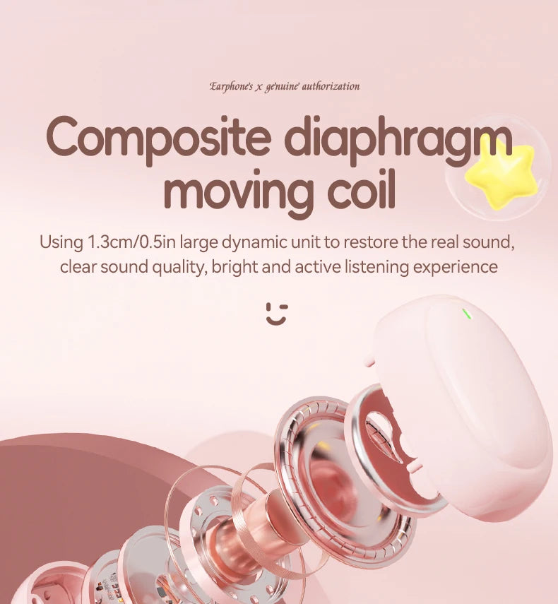 Hello Kitty TWS Earphones – Bluetooth 5.3, ANC, Waterproof