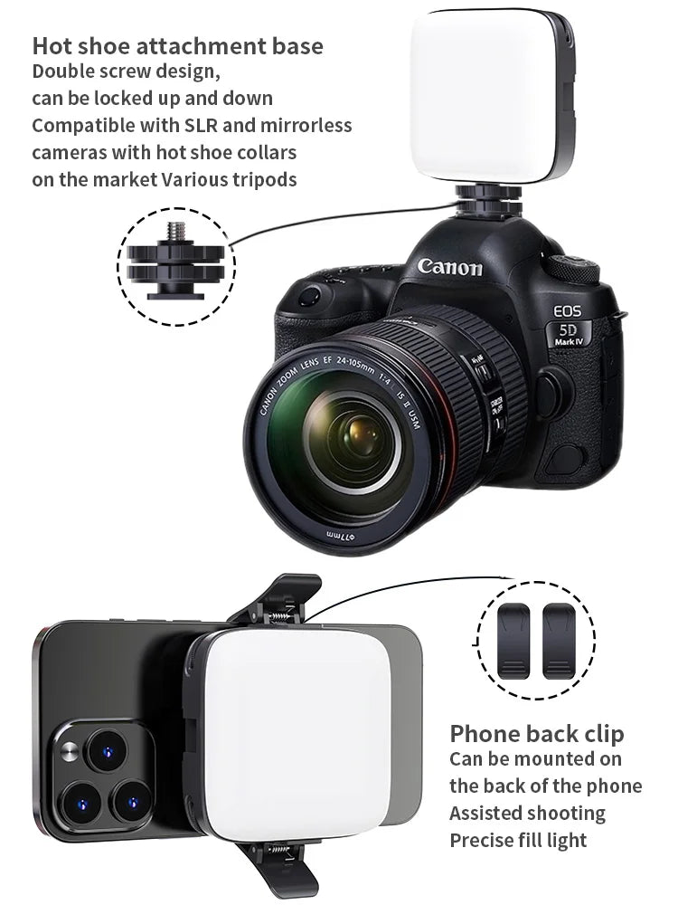 Nagnahz M11 Mini LED Fill Light – Bi-Color Portable Light for Cameras & Phones