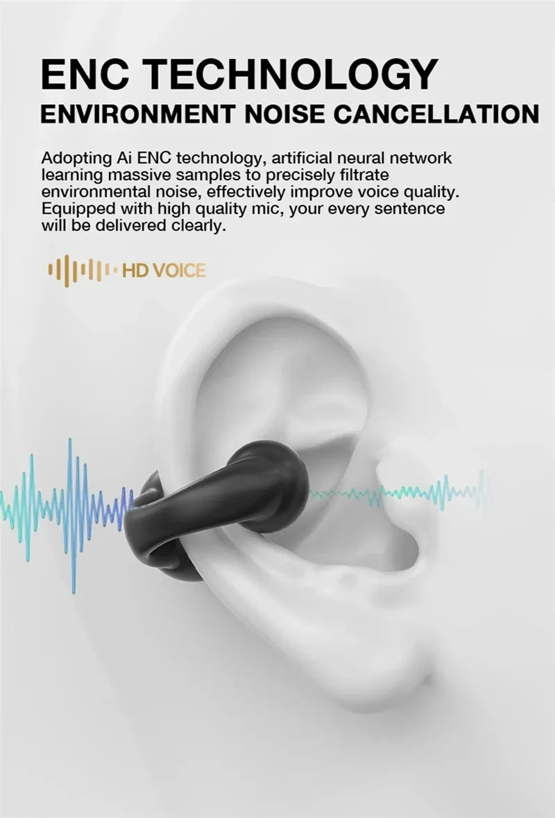 VIKEFON Bluetooth 5.3 Ear Hook – Air Conduction, Sports