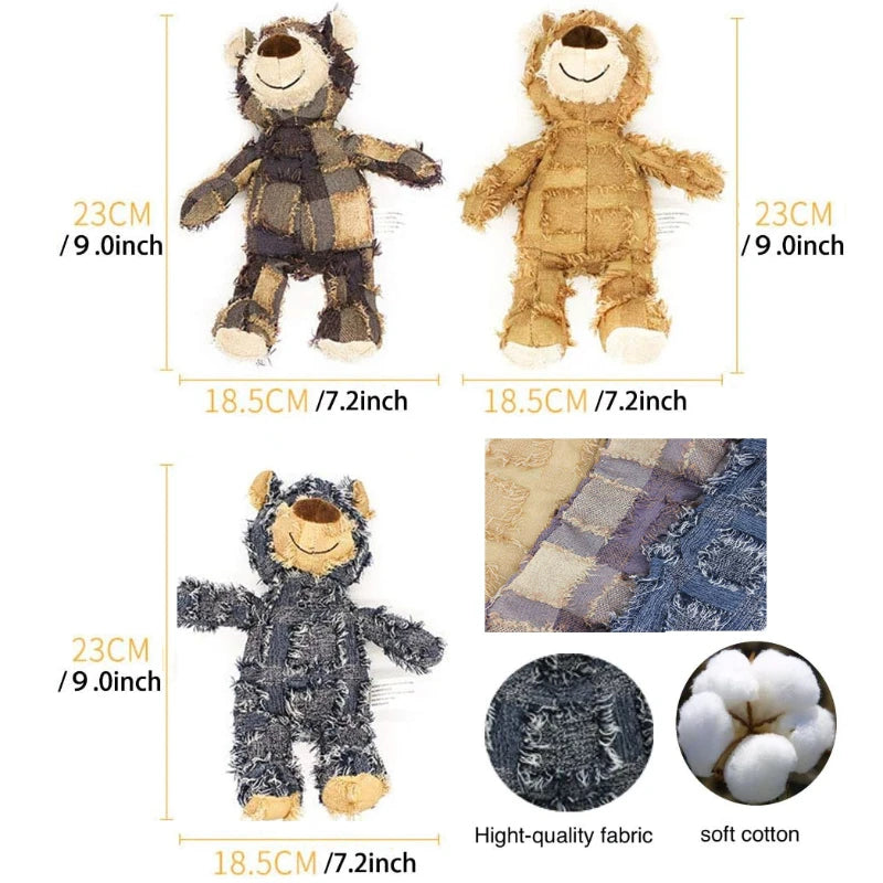 Squeaky Plush Teddy Dog Toy – Soft & Durable Chew Toy