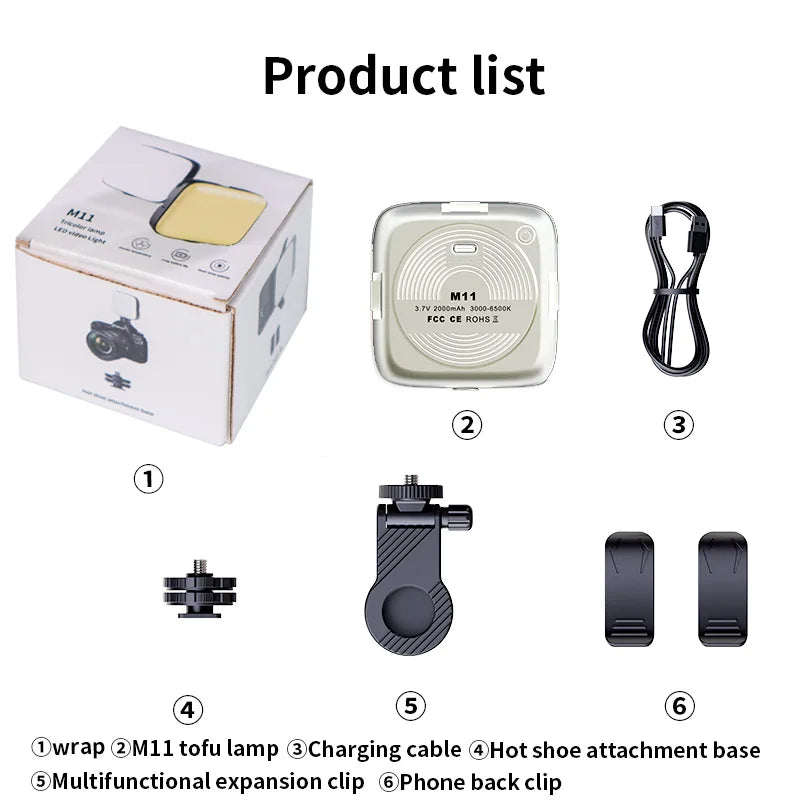 Nagnahz M11 Mini LED Fill Light – Bi-Color Portable Light for Cameras & Phones