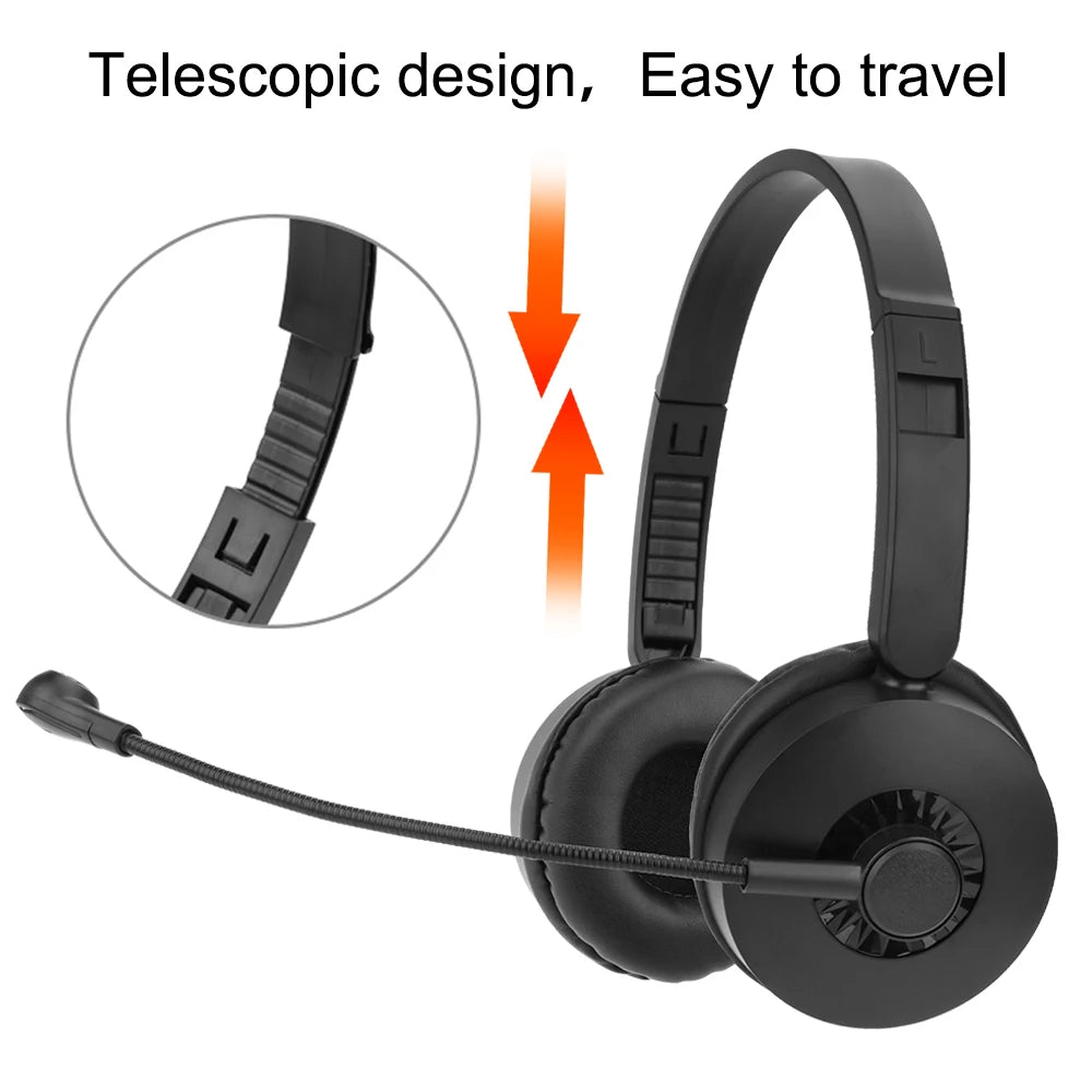 occkic Bluetooth 5.0 Wireless Headset – 12H Playtime, Boom Mic, HiFi Sound, Type-C Charging