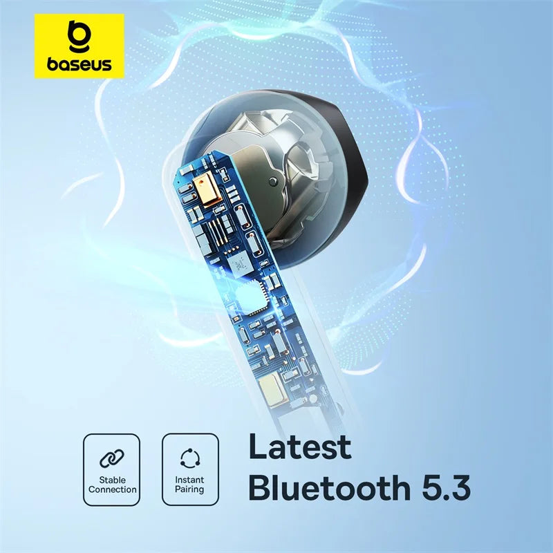 BASEUS Bluetooth 5.3 Earbuds – 30H Battery, TWS Wireless