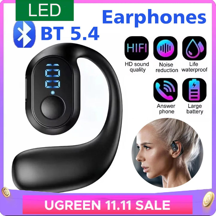 CUGUU Bluetooth 5.4 Ear Hook Headset – Single Ear, HiFi, Waterproof – audio-accessory