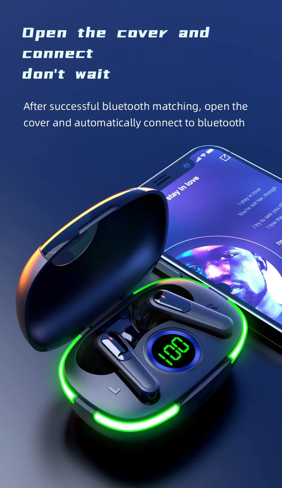 Bluetooth 5.1 ANC Earbuds – Waterproof Gaming & Music