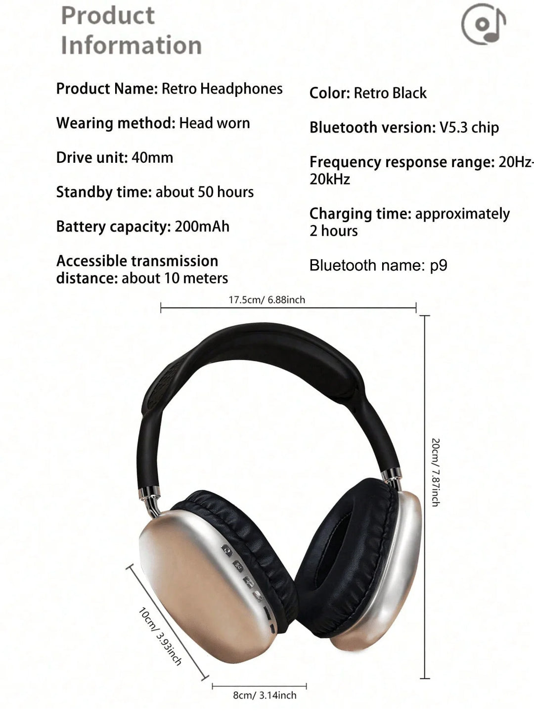 T-WOLF Bluetooth Headphones – Wireless+Wired, ANC, Dynamic Sound