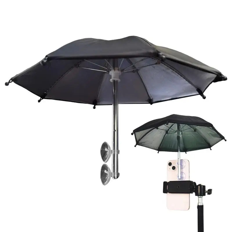 Mini Phone Umbrella Sunshade – Anti-Glare & Rain Shield with Suction Cup