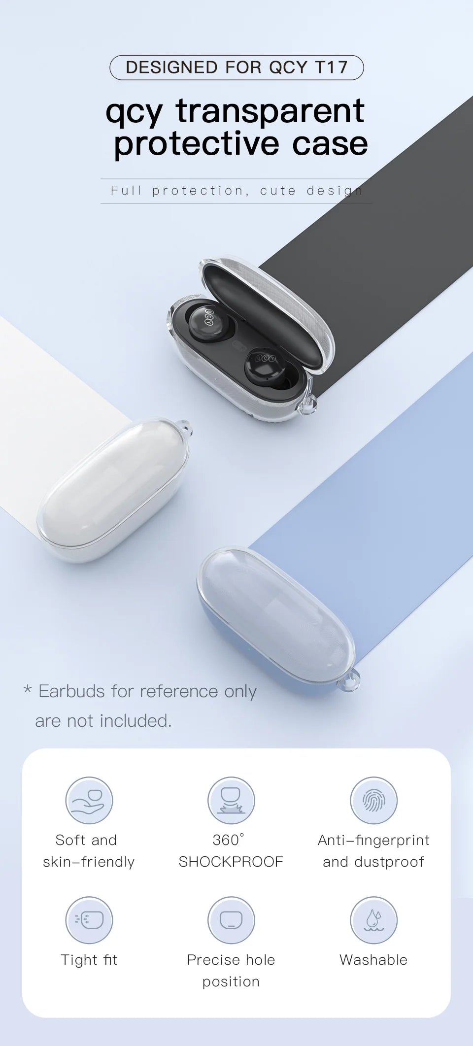 QCY T17 Bluetooth 5.1 Earbuds – 26H Battery, HIFI Sound