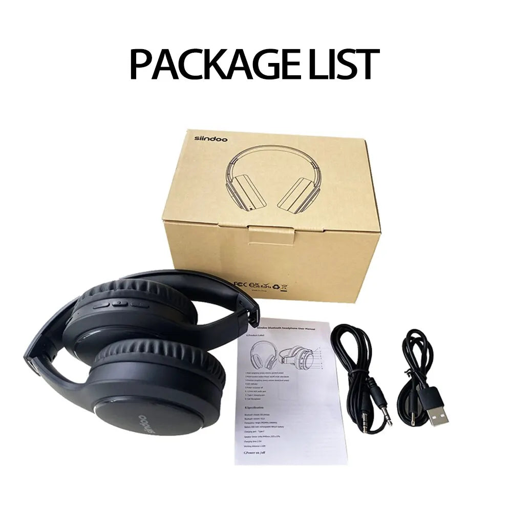 Siindoo JH-919 Bluetooth Headphones – 28H Playtime, Super Bass