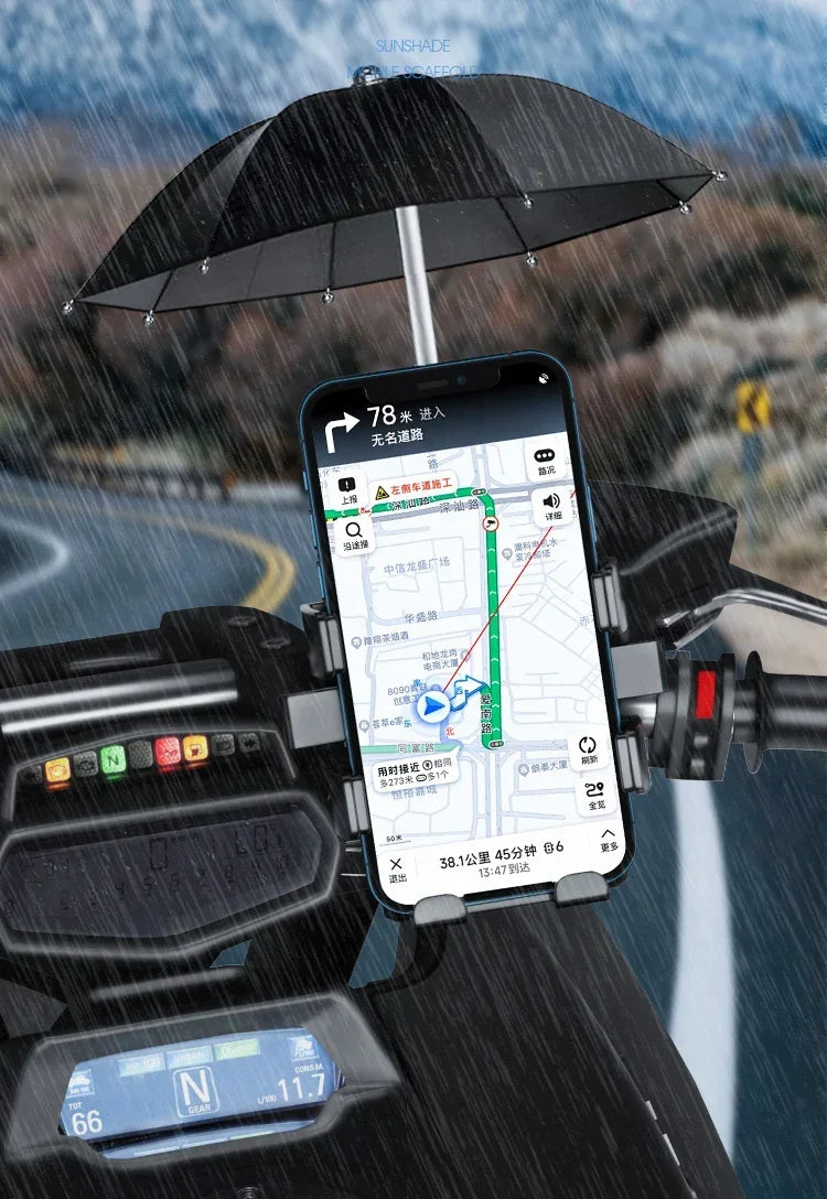 VIKEFON Motorcycle Phone Holder with Rainproof Sunshade – Universal Handlebar Mount