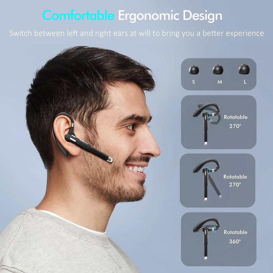 GDLYL Bluetooth 5.3 Business Headset | ENC Mic & 10H Playtime