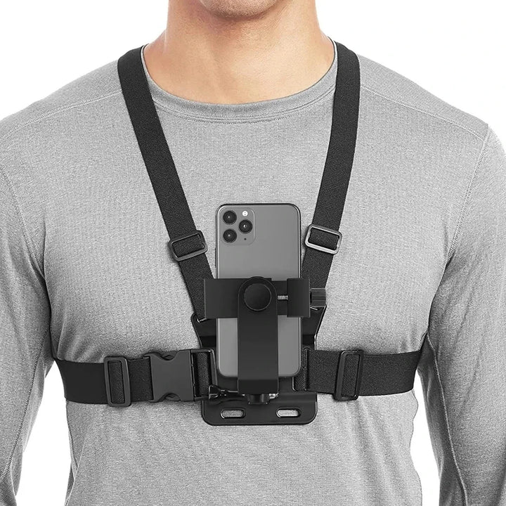 POV Chest Phone Mount – Adjustable Strap & 145° Clip Holder for Smartphone & Action Cam – phone-stand