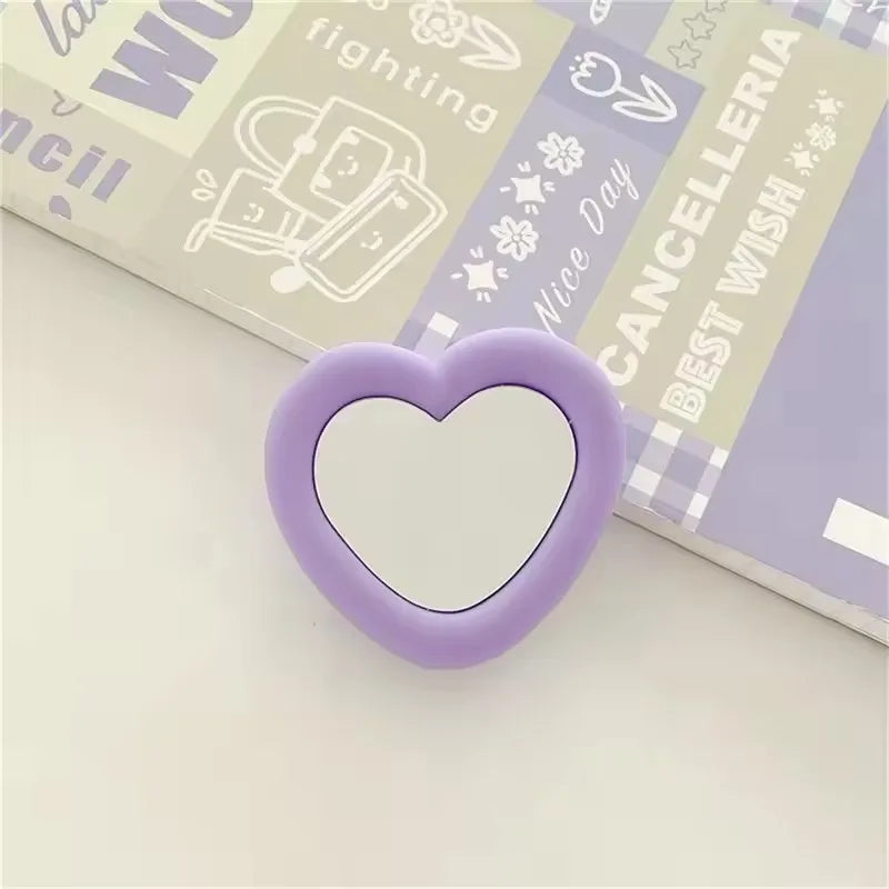 3D Heart Mirror Phone Stand – Cute Silicone Grip & Kickstand for All Smartphones – phone-case