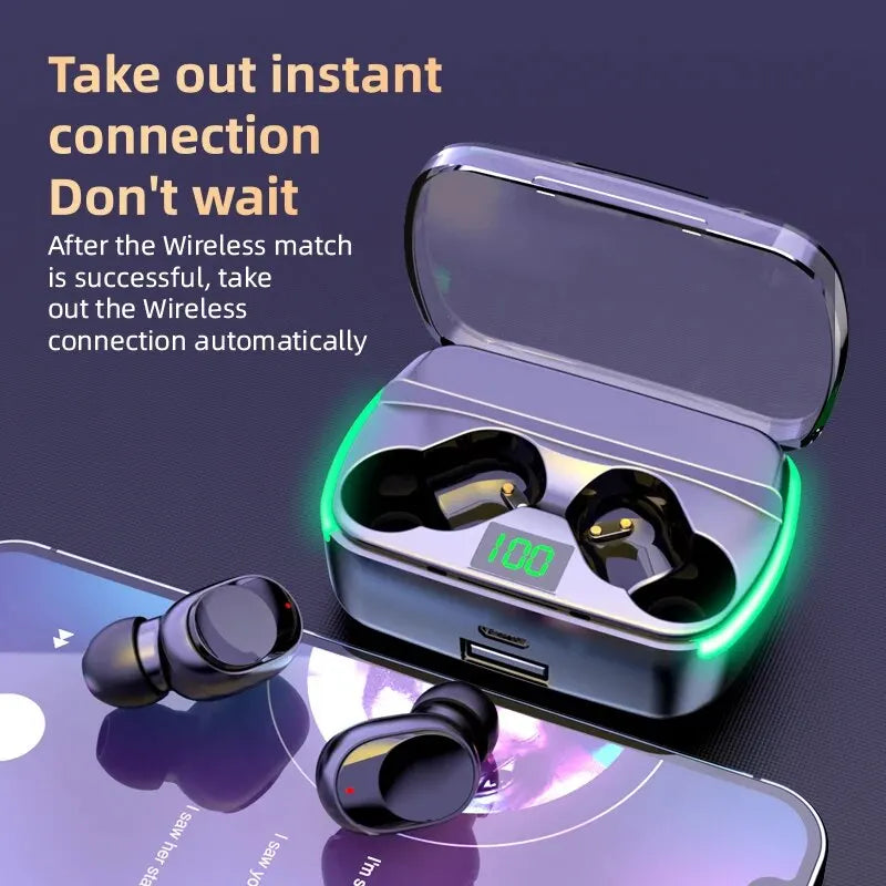 M60 Bluetooth 5.3 Earphones – TWS, Power Bank, LED Display