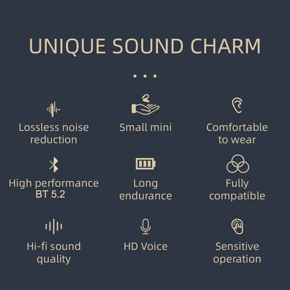 Virwir Bluetooth 5.2 Ear Hook Earbuds – ANC, HiFi Stereo, 60H