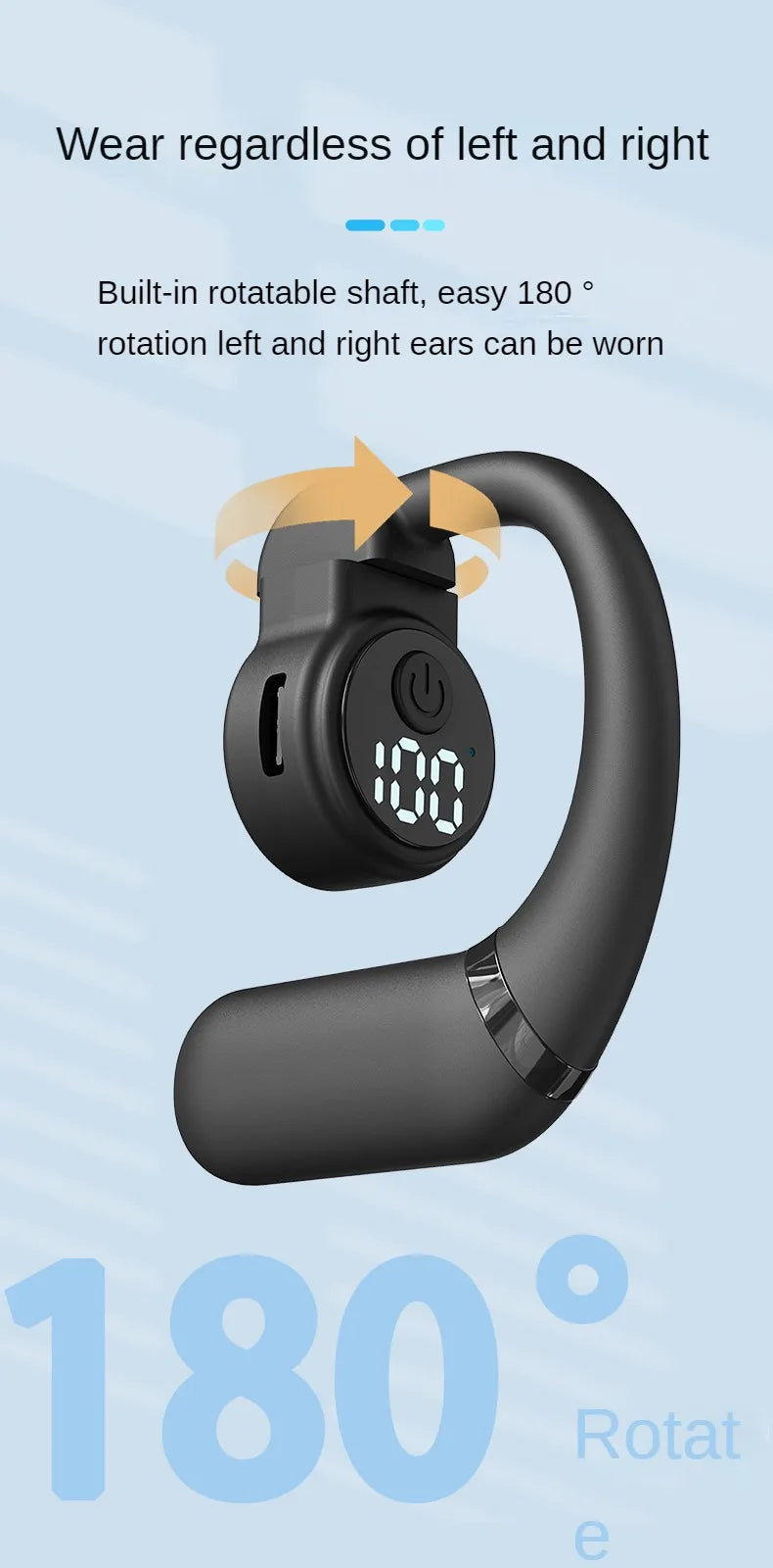 Kebidumei HOWS02 Ear Hook – Bluetooth 5.3 Noise Cancelling