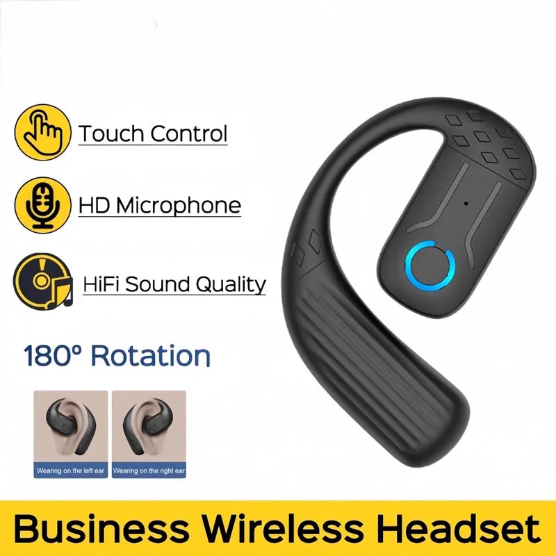 Ruiforlove Bluetooth 5.4 Ear Hook Headset – Noise Cancelling & HiFi