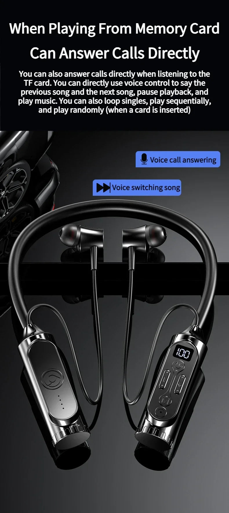 Luxuglow Smart Neckband Earphones – 12000mAh, Waterproof, HiFi