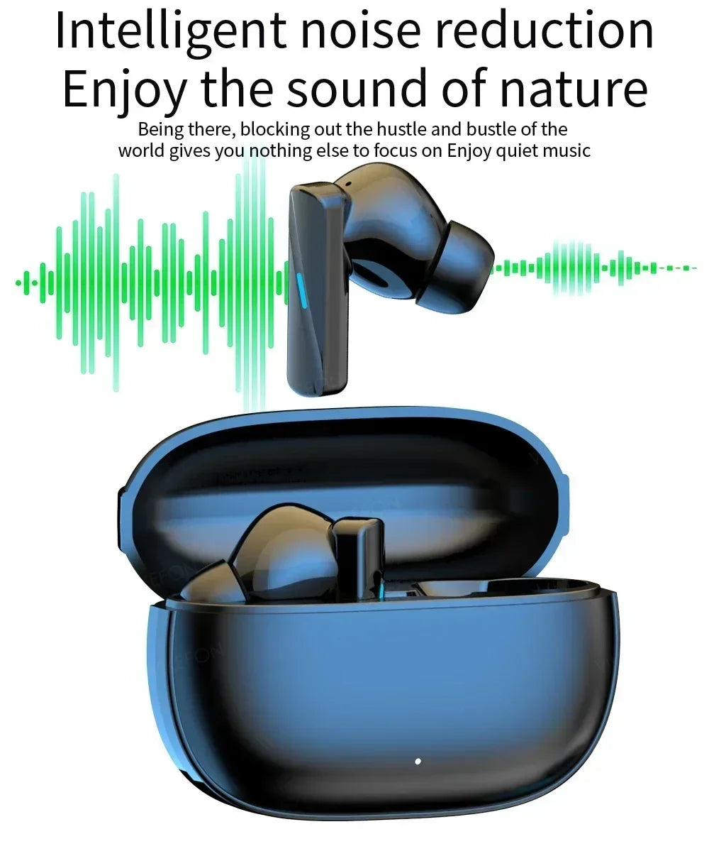VIKEFON Bluetooth 5.3 Wireless Earbuds – Noise Cancelling & Mic