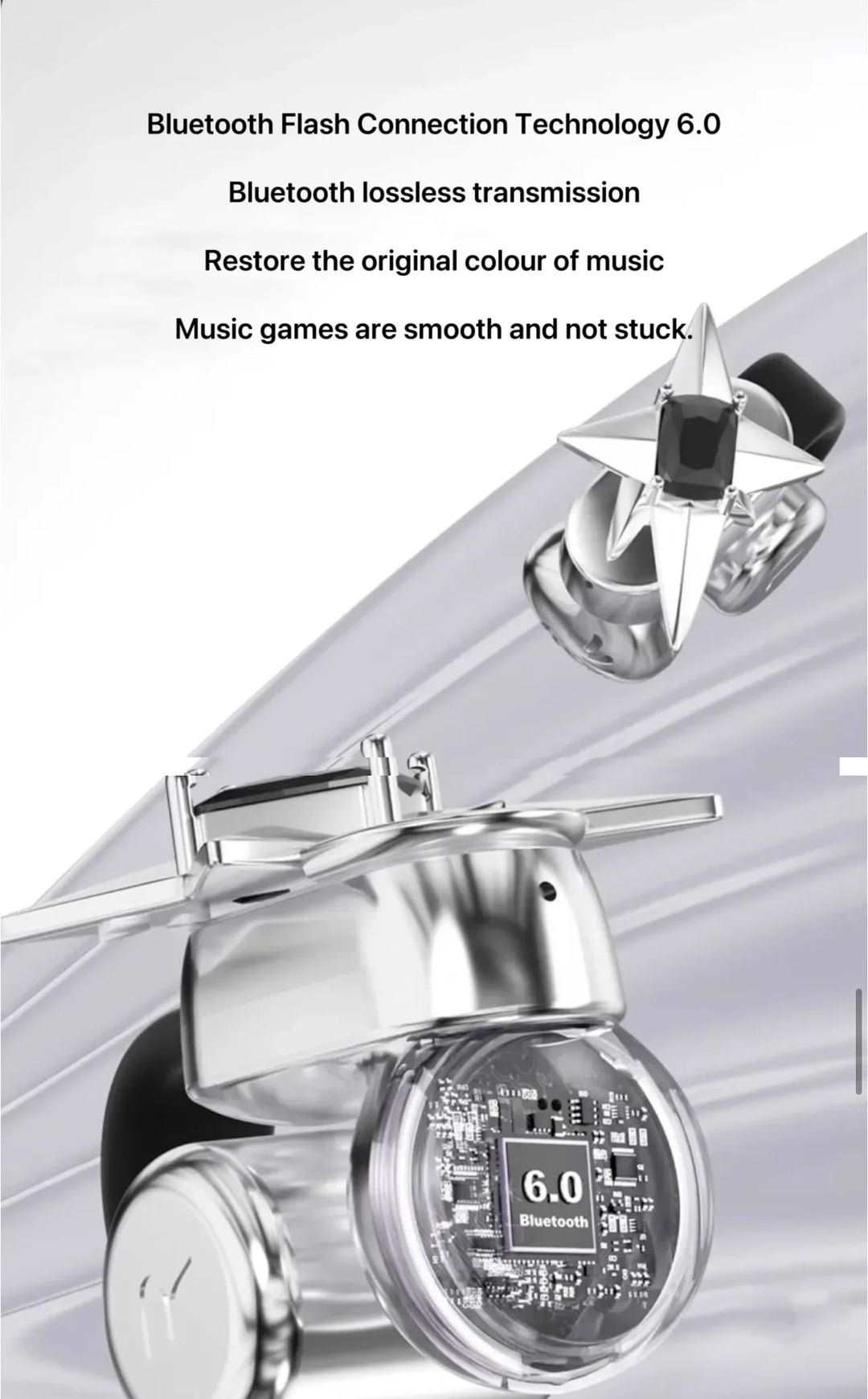 ZIYOULANG ERDU Bluetooth 6.0 Ear Clip Headphones – IPX4, ANC