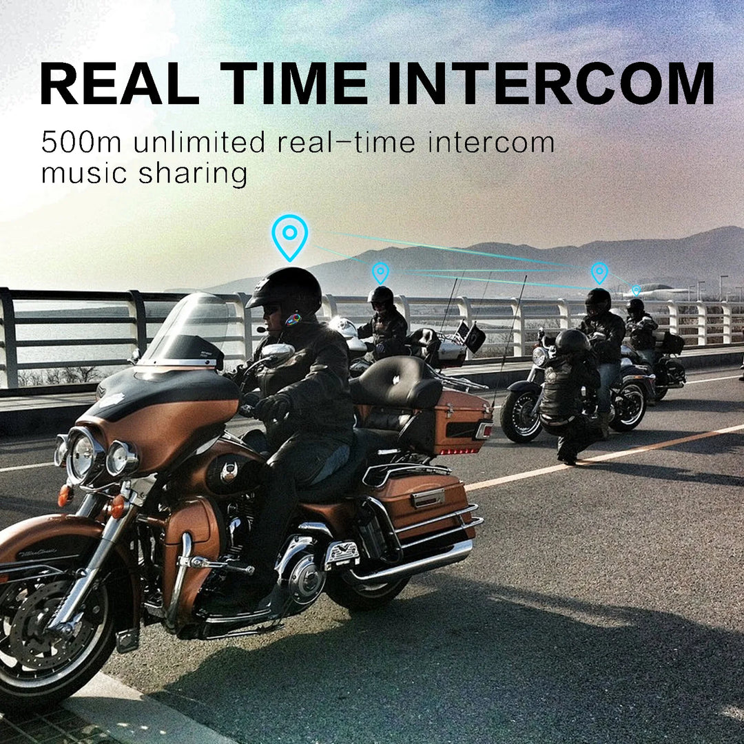 K18 Helmet Headset – Bluetooth 5.4, 500M Intercom, 40H Battery