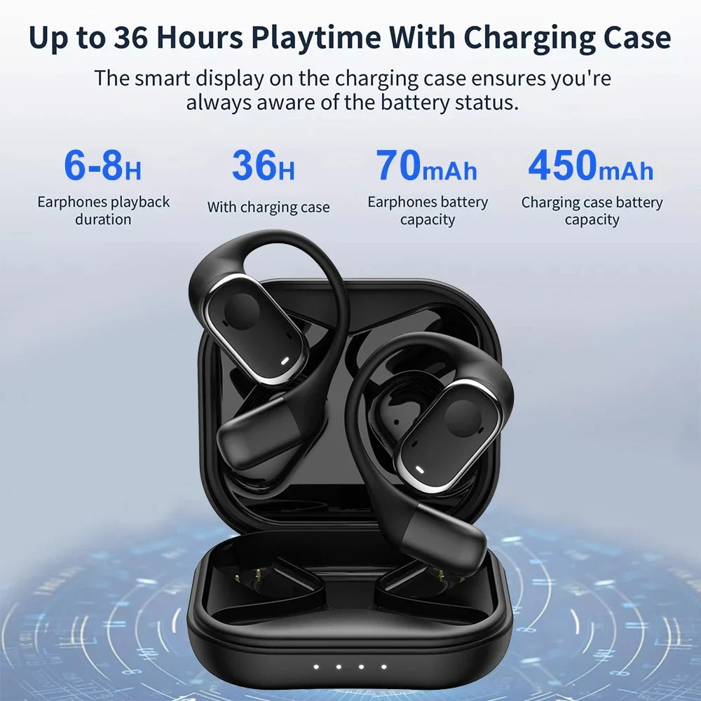 AideeMaster Bluetooth 5.3 Open-Ear – ANC, Waterproof, Sports