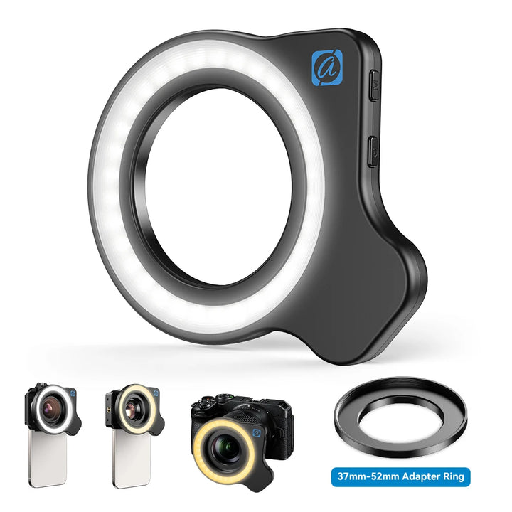 APEXEL Macro Lens Fill Light – 45 Modes, 37mm/52mm Thread