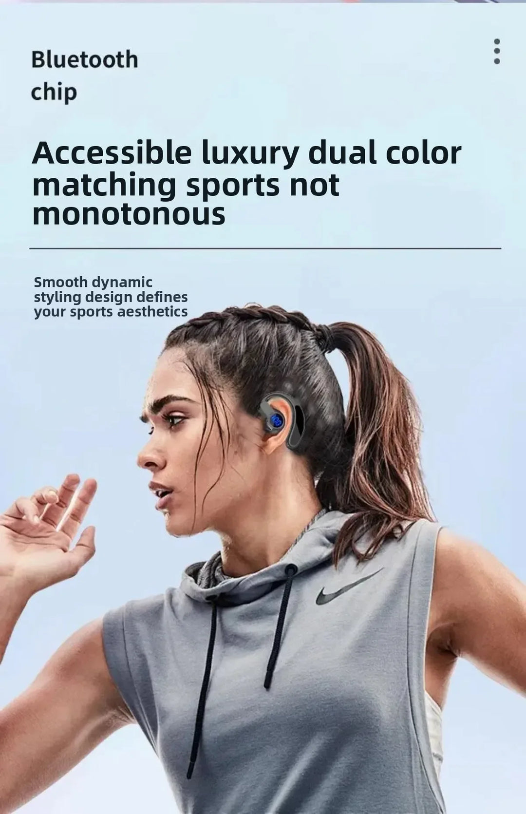 Jiansu Bone Conduction Headphones – Bluetooth 5.3, Waterproof, HiFi