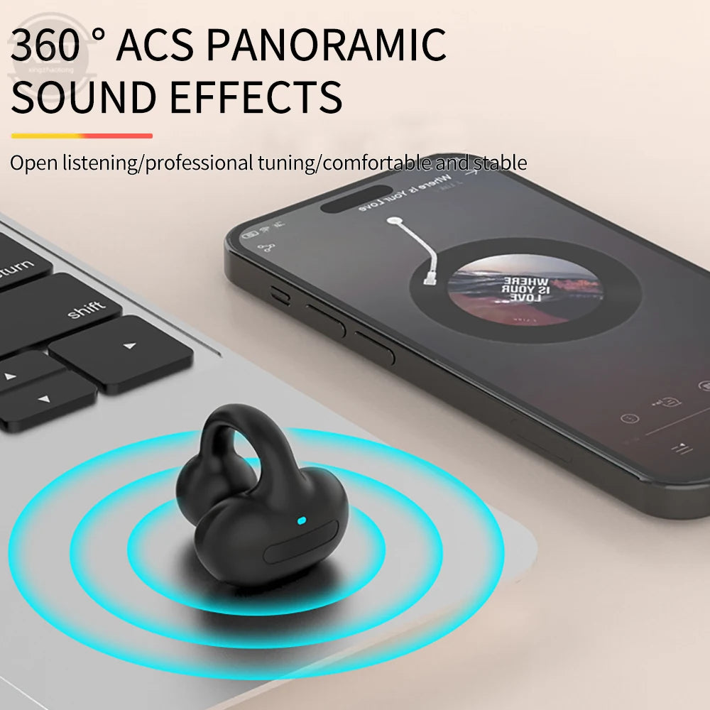 WYMECT Bluetooth 5.3 Ear Hook – Noise Cancelling, Waterproof
