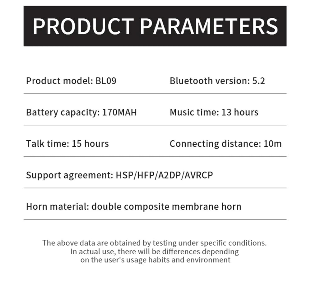 Kebidumei BL09 Bluetooth 5.2 Ear Hook – IPX5, 15H Play