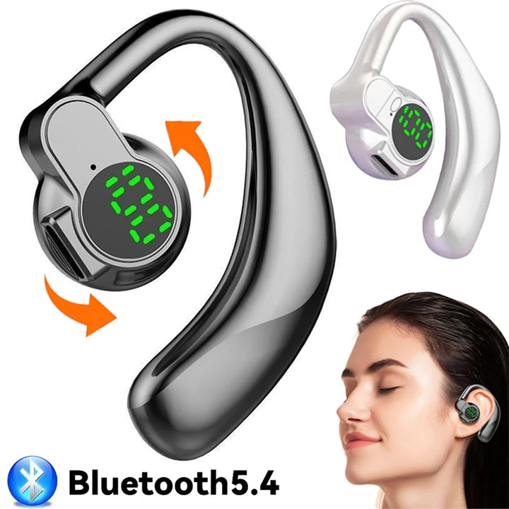 BAPPSUS Bone Conduction Bluetooth 5.4 Ear Hook Headset – ANC & Digital Display – audio-accessory