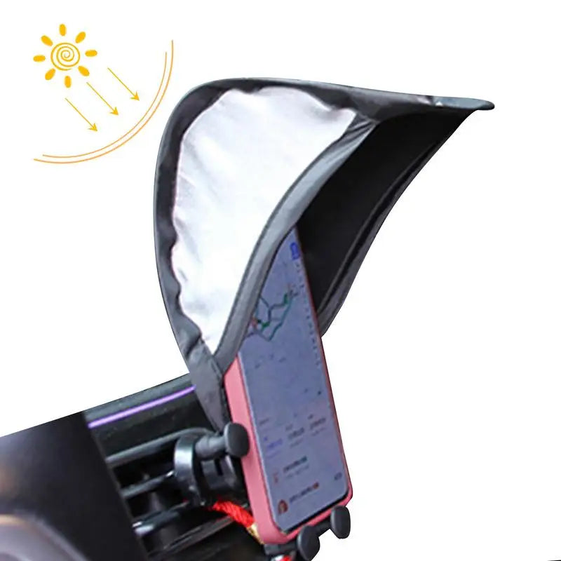 Car Phone Sunshade Umbrella – UV Glare Shield for Smartphones & GPS