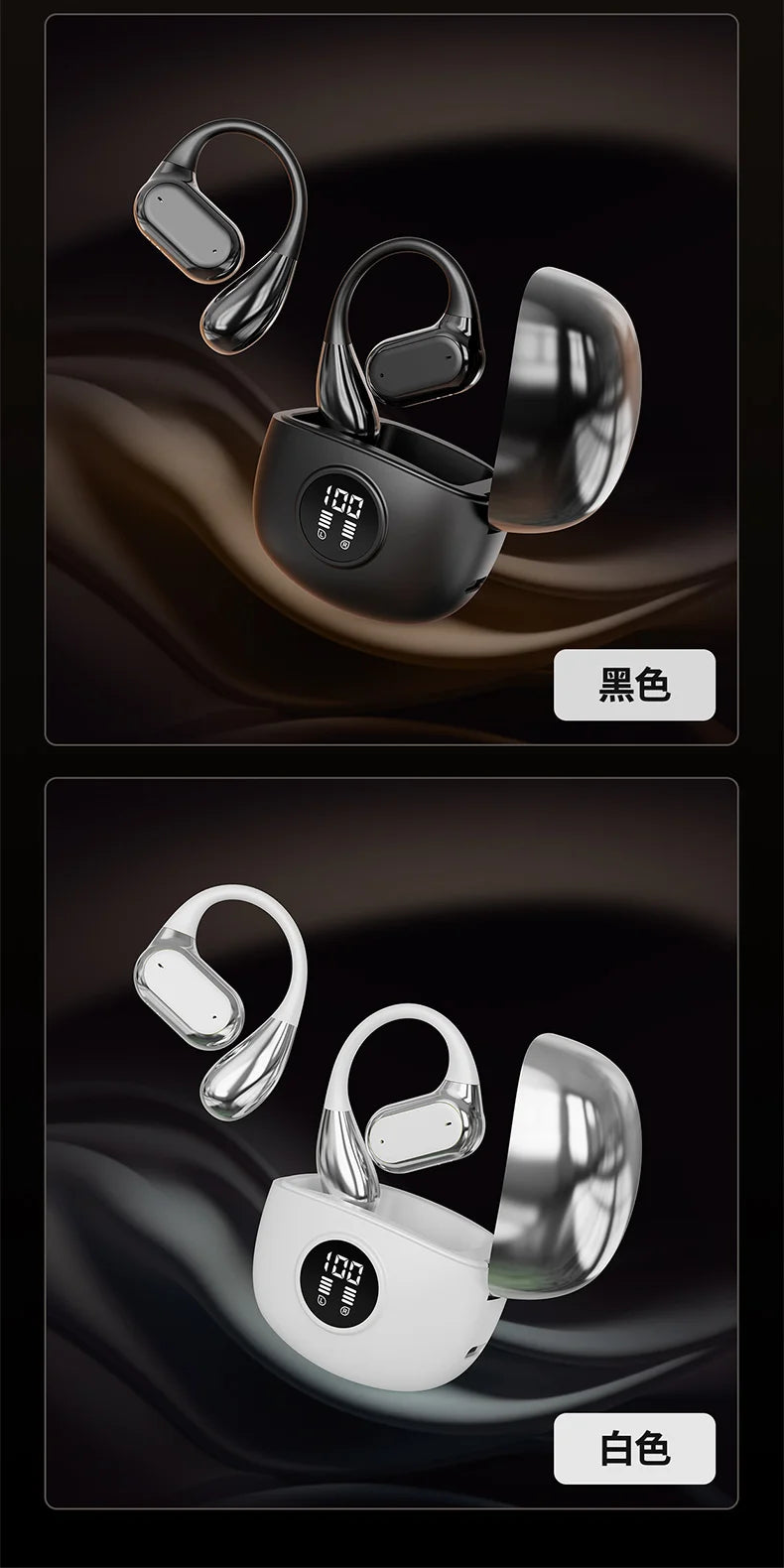 Bluetooth 5.3 Ear Hook Headphones – Wireless, Waterproof & HiFi