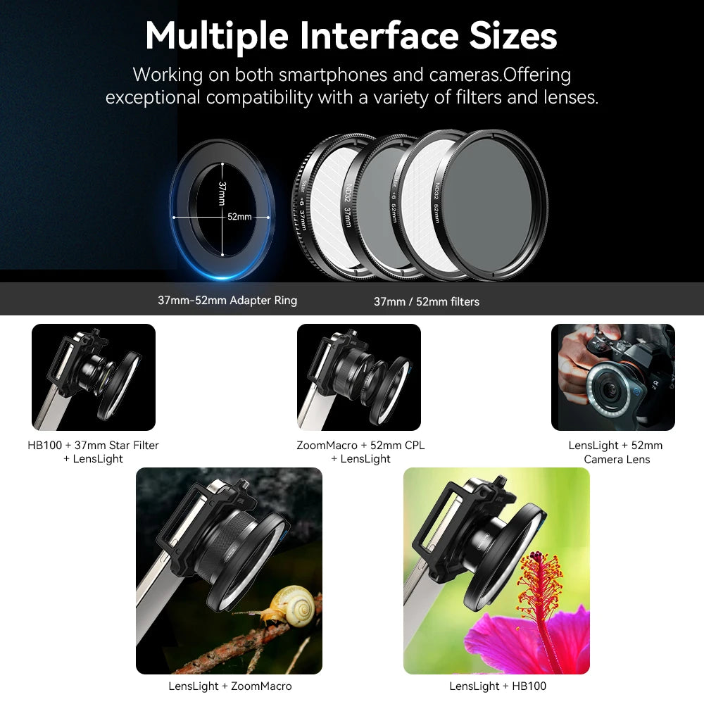 APEXEL Ring Flash Light for Phones – Macro Photography Accessory