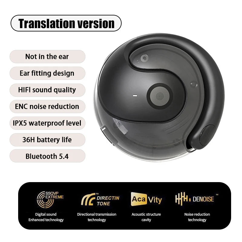 JIYUE Bluetooth 5.3 Translation Earbuds – ANC, IPX5, HiFi Sound