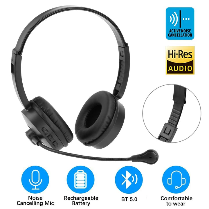 occkic Bluetooth 5.0 Wireless Headset – 12H Playtime, Boom Mic, HiFi Sound, Type-C Charging – audio-accessory