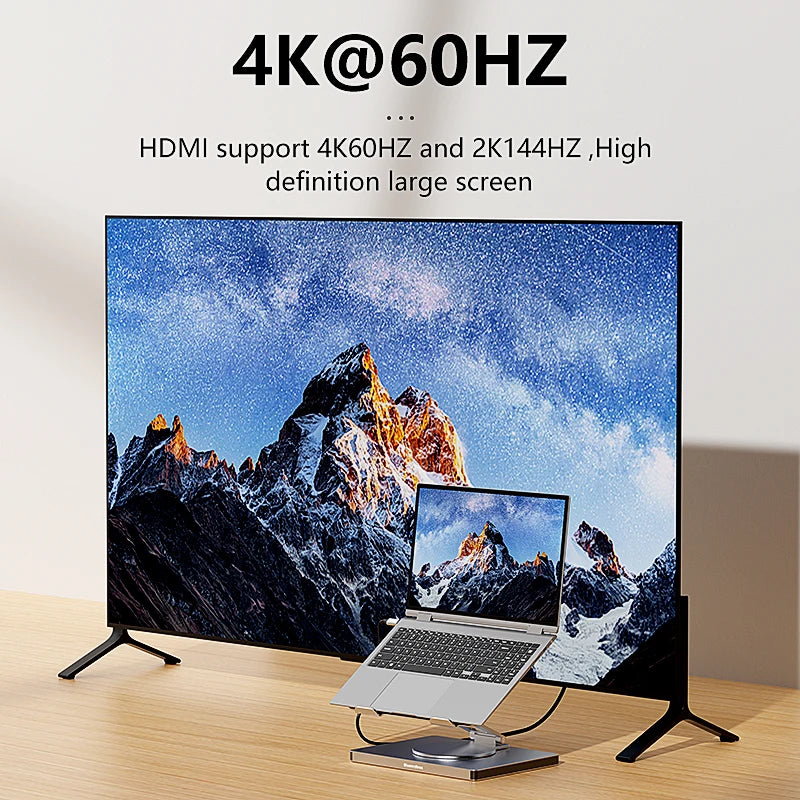 Blueendless 10-in-1 USB-C Laptop Stand Hub with HDMI, PD 100W & Ethernet