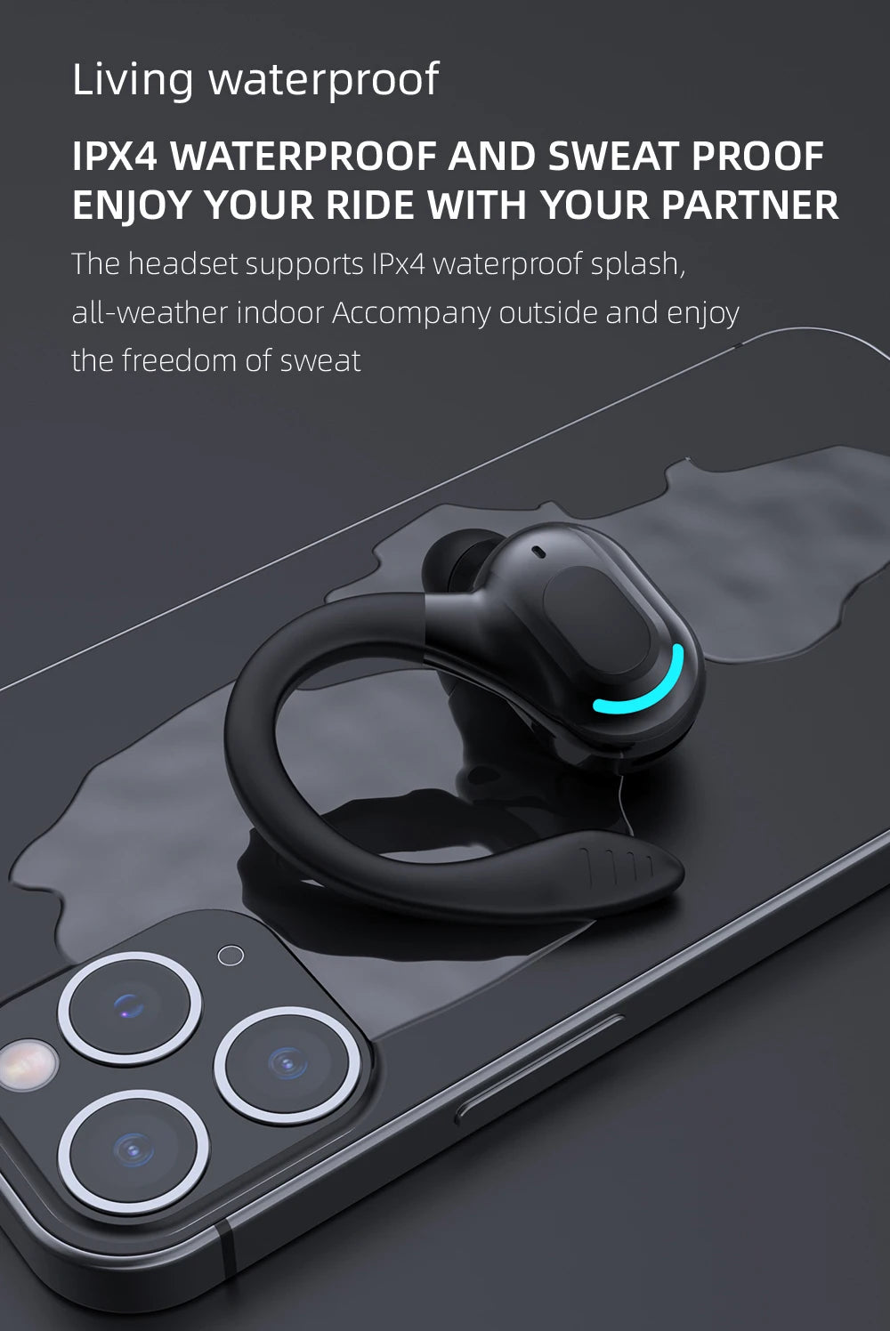 DISOUR M-F8 Bluetooth 5.2 Ear-Hook Headset | ANC & 20H Playtime