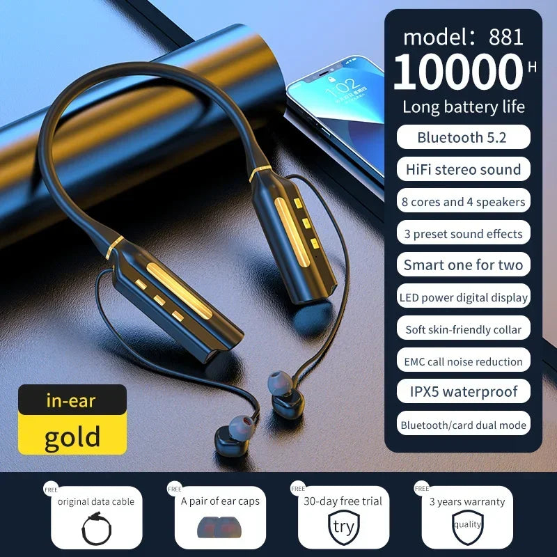 Luxuglow Wireless In-Ear – 10000mAh Noise Cancelling Bluetooth