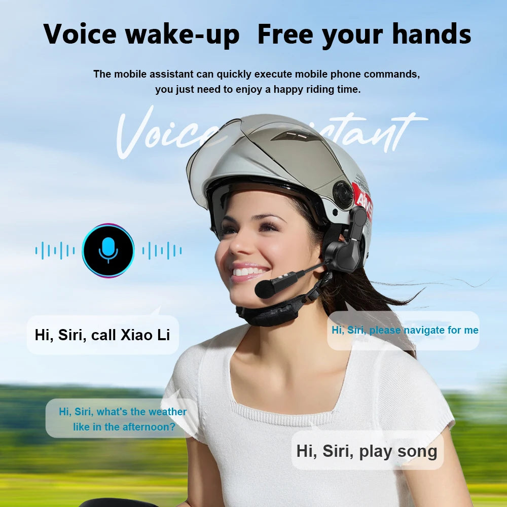 VELEV BT9 Helmet Bluetooth Headset – Waterproof, 23H Talk
