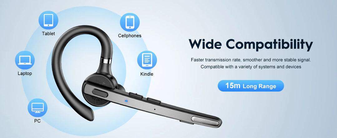 New Bee M53 Bluetooth Headset – Dual Mic, 12H Battery Life – audio-accessory