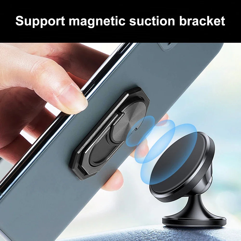 2-in-1 Magnetic Phone Ring Holder & Car Vent Mount – Detachable, Wireless Charging Ready – cute-accessory